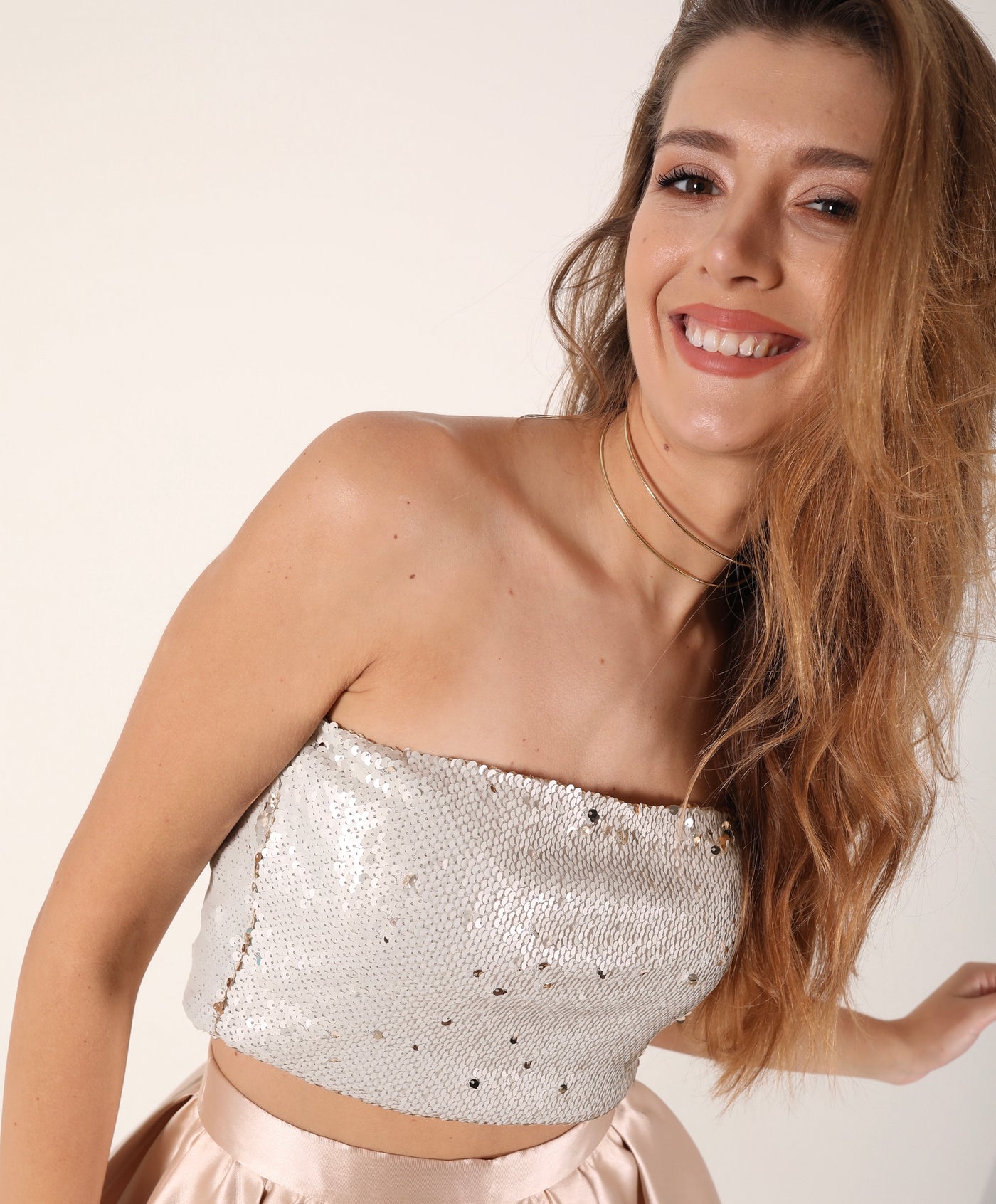 Anya Straplez Crop Gold